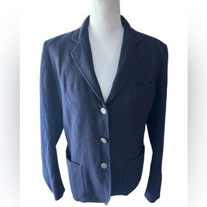 Vintage Highland Queen Wool Blazer Navy Classic Tailored Jacket